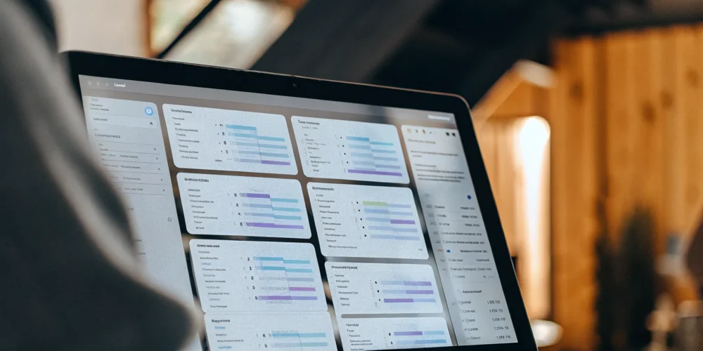 Digital checklist for mortgage application documents on a clean fintech dashboard with blue and purple brand accents