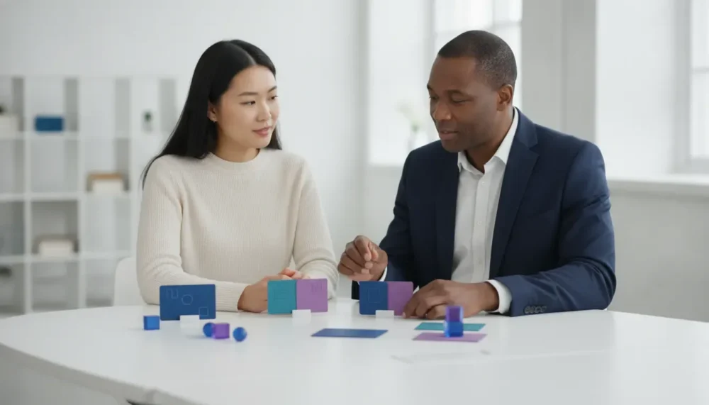 Borrower comparing mortgage options with a mortgage professional