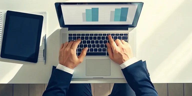 A person using a mortgage calculator on a laptop to estimate their monthly home loan payment.